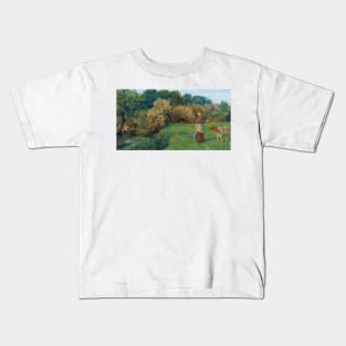 Poll the Milkmaid by Arthur Hughes Kids T-Shirt